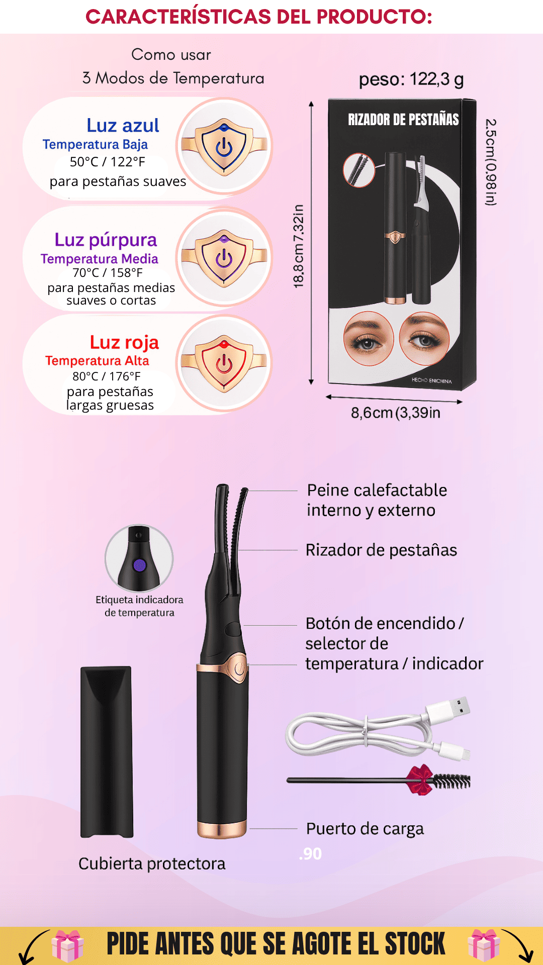 Rizador de Pestañas Electrico